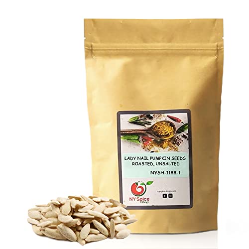 NY SPICE SHOP Lady Nail Pumpkin Seeds - 1 Pound(lbs.) Roasted & Unsalted Pumpkin Seeds - Whole Pumpkin Seeds - Roasted Pumpkin Seed in Shell - Great for Snacks - Fresh | Delicious Taste | Non GMO