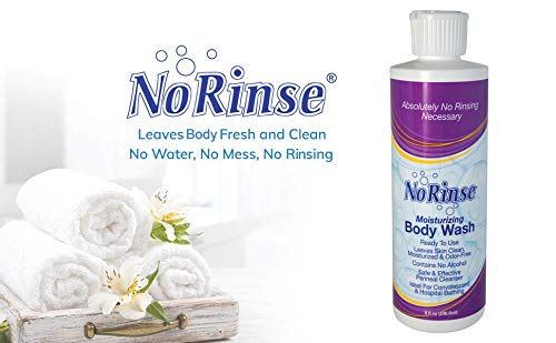 No-Rinse Body Wash, 8 fl oz - Leaves Skin Clean, Moisturized and Odor-Free (Pack of 2)