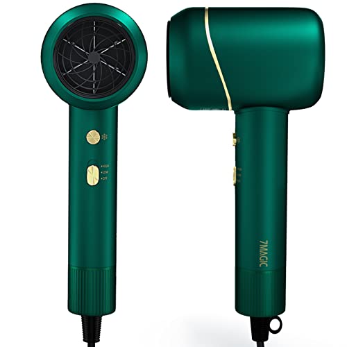 7MAGIC Hair Dryer, Negative Ions Hair Dryer Professional Salon Ionic Blow Dryer 1875 Watt Hairdryer with Concentrator Nozzle for Women, Lightweight Hair Blow Dryer with 2 Speed Settings for Hair Care