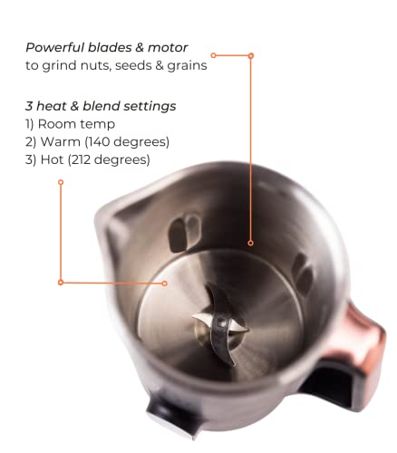 Nutr Machine Automatic Nut Milk Maker, Homemade Almond, Oat, Coconut, Soy, Or Plant Based Milks And Non Dairy Beverages, Boil And Blend Single Servings, Stainless Steel, Self-Cleaning, Black/Rose Gold #TOP2