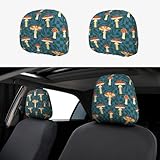 SEOCKA Magic Psychedelic Mushrooms Hallucination Hippie 2 Pack Car Headrest Covers Car Seat Head Rest Protector Auto Seat Cover Interior Accessories Universal Fit for Cars Vans Trucks