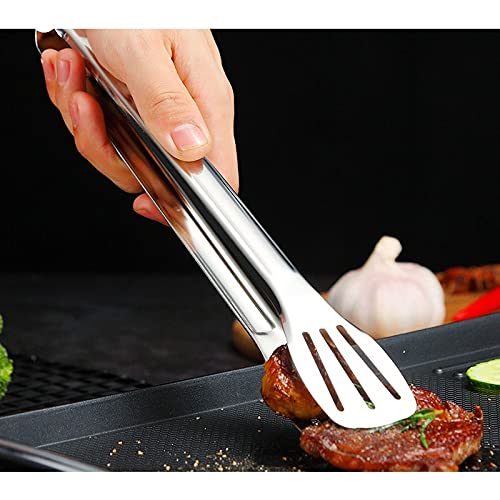 Pinzas de Cocina, Pinzas Antideslizantes de Acero Inoxidable para Alimentos, Pinzas para Servir Carne, Ensalada, Pan, Accesorios de Cocina para Barbacoa (Dorado)