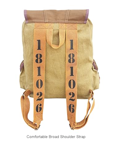 Image of The House of tara Canvas Backpack for Men & Women 27 Liters | Large Bag with Broad Adjustable Straps & 3 External Pockets | Spacious Casual Backpacks For College & Travel (Khaki Green)