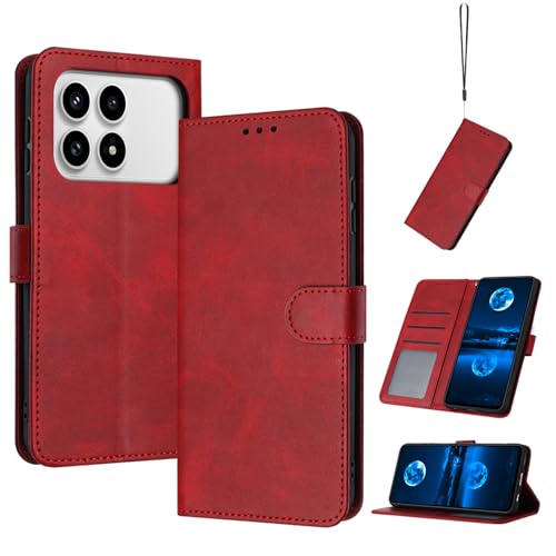 �X�}�z�P�[�X �Ή��@�� for Redmi K90 Pro Max,�Ή��@�� for Xiaomi Poco F8 Ultra �}�O�l�b�g���� �t���b�v�X�^���h �J�[�h�X���b�g �ϏՌ� PU���U�[ �E�H���b�g�J�o�[ Red