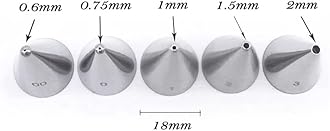 Small Round Piping Nozzles for Writing,Drawing,Tiny Detail,Sugar Cookies,Royal Icing Piping Tip,5 Pcs