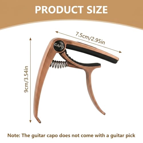 Image of HASTHIP Guitar Capo for Acoustic and Electric Guitar, Alloy Guitar Capo with Silicone Protective Pad for Ukulele, Electric And Acoustic Guitars, Guitar Accessory