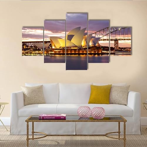 Impression sur toile Opéra de Sydney au crépuscule affiche murale 200x100