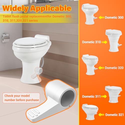 Image of Upgraded RV Toilet Flush Foot Pedal Replacement for Dometic 300 310 320 321 RV Toilet