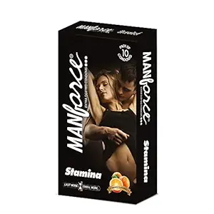 Manforce Stamina Extra Dotted Orange Flavoured Condoms pack 5(set of 10=50pcs) [exp.10/21]