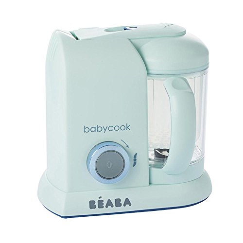 Image of BEABA Babycook Solo 4 in 1 Baby Food Maker, Baby Food Processor, Steam Cook and Blender, Large Capacity 4.5 Cups, Cook Healthy Baby Food at Home, Dishwasher Safe, Blueberry