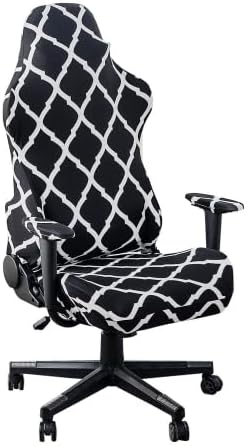Funda para silla de juegos, patrón geométrico, tela elástica elástica, lavable a máquina, tela antiarañazos elástica, escritorio de oficina, ajuste