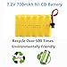 CBB 7.2V 700mAh NI-CD Battery Rechargeable for Huina 1550 550 RC Excavator 2 Pack 7.2V 700mAh Battery with USB Charger