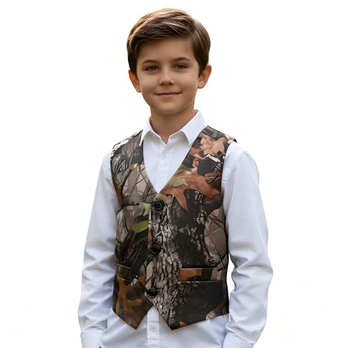 10 Best Boys Camouflage Vests That Make Outdoor Adventures Fun 5 HBDesign Boys 1 Piece 3 Button Custom Casual Dress Camouflage Vest