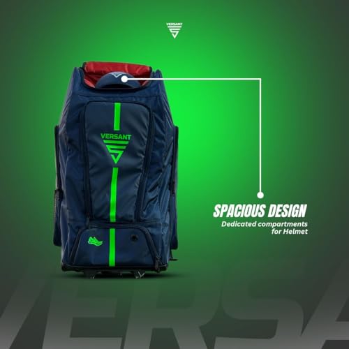 Image of VERSANT PRO DG Cricket Duffle Bag with Wheels (Navy Blue-Green)