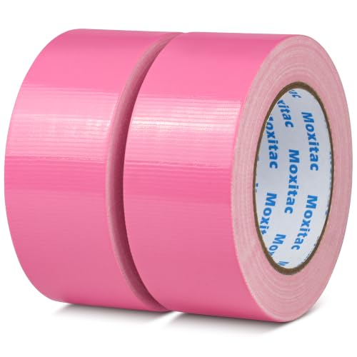 Image of Pink Duct Tape, 2 Rolls, 2 in x 30 yd, Heavy Duty Cloth Tape