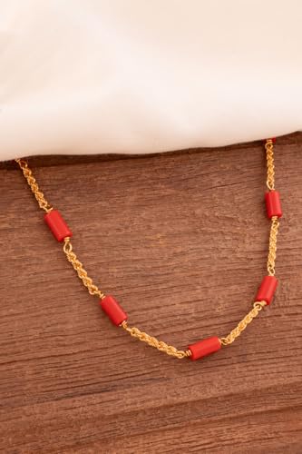 Image of Radha's Creations jewellery GSB mangalorean chain for women one gram gold