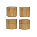 4PCS 5ML/5g/0.17oz Empty Refillable Eco Bamboo Shell PP Inner Cream Jars Bottles Container Sample Storage With Screw Cap for Cosmetic Lip Balm Creams Lotion Eye Cream Sample Packing Ointments