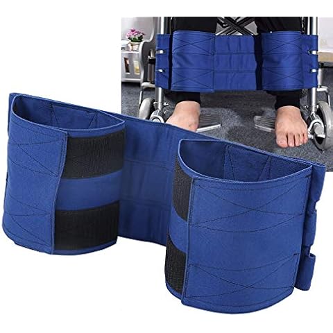 Beinstützgurt Rollstuhlauflage verstellbar Elastisch Baumwolle Beinstütze Verstellbar rutschfest Sicherheitsgurt Universal (Blau) Cover