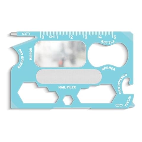 Wallet Ninja Plus: (Eye Mirror + Nail Filer) 21 in 1 Multitool (Ocean Blue) Cover