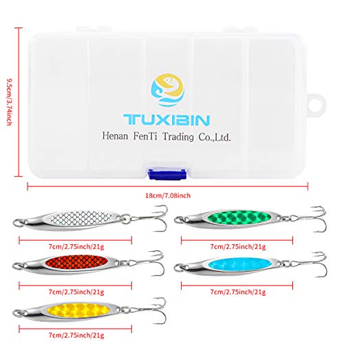 TUXIBIN 5 stuks metalen visaas, schijflepel, spinnerbaits visapparaat makreelsnijder aas - Image 3