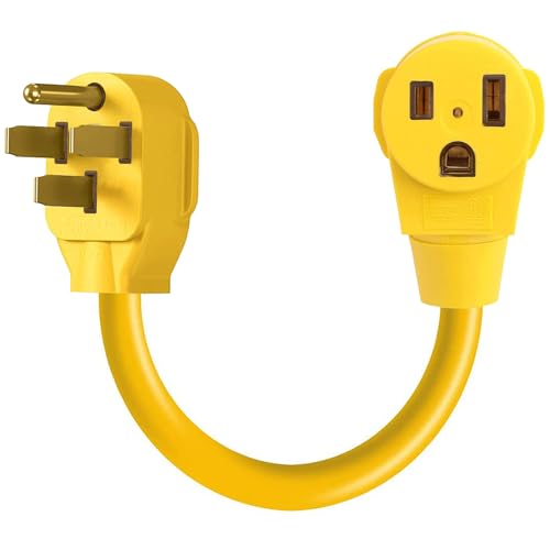 Welder Adapter Cord NEMA 14-50P Male to 6-50R Female RV Plug 50 Amp 4 Prong to 3 Prong Welder Plug Adapter 50 Amp 125/250V Electrical Welding Power Adaptor Heavy Duty STW 8 AWG 12500 Watt ETL Listed