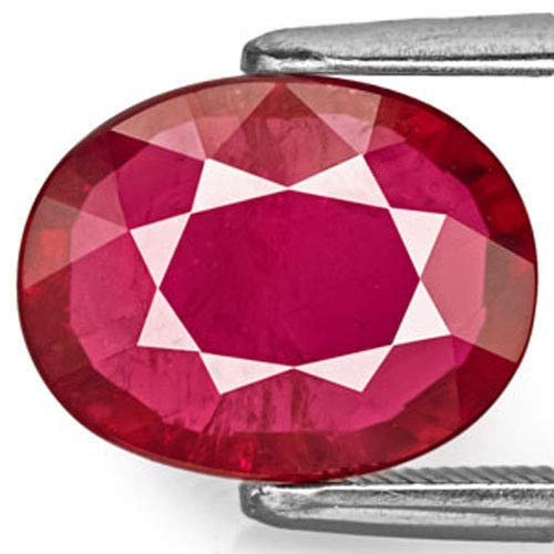 LMDPRAJAPATIS3.50 Carat Natural AA++ Quality Ruby Manik Stone Original Earth Mind Certified Natural Loose Gemstone(Lab - Teseted)