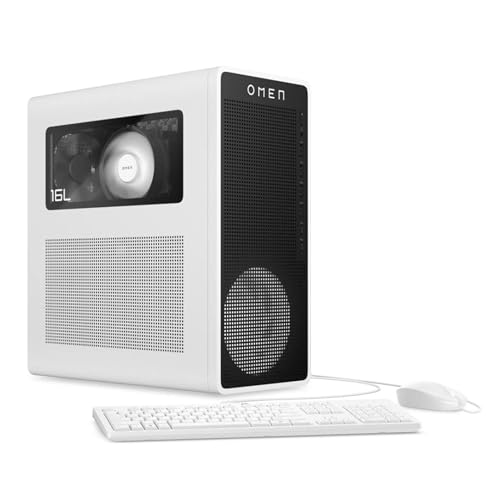 HP Omen 16L Gaming Desktop AMD Ryzen 7 8700F NVIDIA GeForce RTX 5060 8GB GDDR7 32GB DDR5 RAM 1TB SSD Wired Keyboard & Mouse Wi-Fi 6 Win 11 White (Renewed)