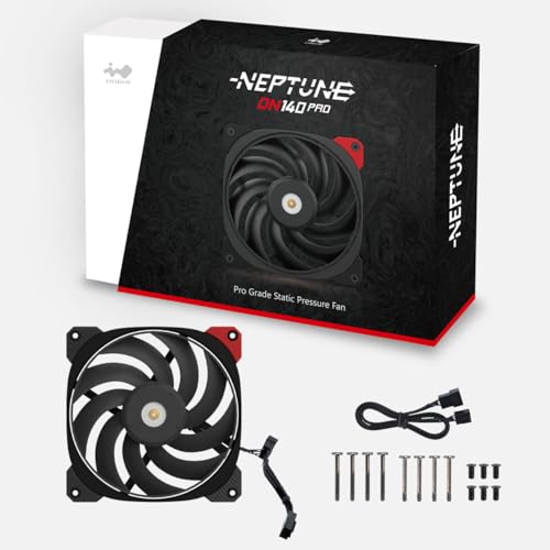 Image of InWin DN140PRO PWM, 140mm Premium Quiet Fan, Pro Grade Static Pressure Fan, Three-Phase Motor, Metallic Screw Thread, PWM, FDB with Copper Bearing Shield, 4-Pin (120mm, Black), up to 1800rpm