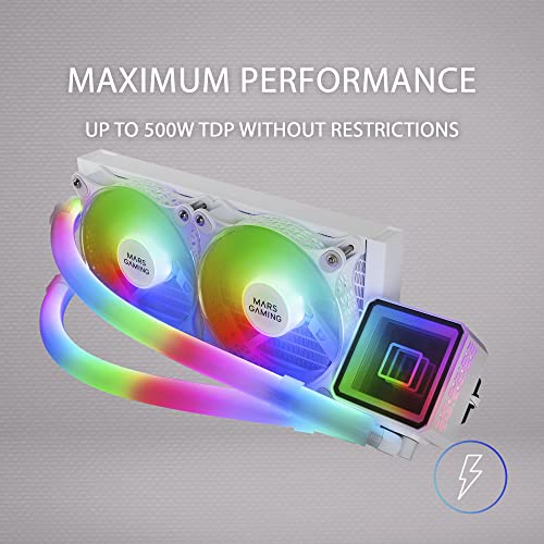 Refroidissement Liquide CPU Mars Gaming MLULTRA240W Blanc 500W TDP