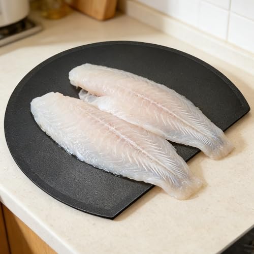 Planche à découper avec plateau support flexible en D pour cuisine - 4