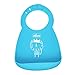 CHICCO Bavaglina Rigida Easy Roll, in Morbido Silicone, Pratica, Impermeabile, Facile da Pulire, Colletto Regolabile, con Ampia Tasca, 6 Mesi+, Blu immagine
