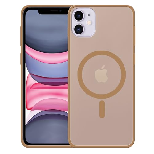 Image of amazon basics Luxury Paper Thin Case Cover for iPhone 11 | Matte Finish | Compatible with magsafe | (Gold, iPhone 11)