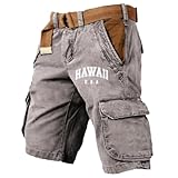 Genérico Bermudas Cargo Hombre Verano - Short Cargo Ample Pour Homme Avec Poches Et Ceinture