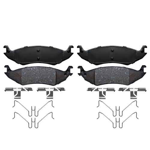 Image of Detroit Axle - Brake Pads for 2004-2007 Ford E-150, 2004-2005 E-150 Club Wagon, Front and Rear Ceramic Brake Pads w /Hardware Replacement
