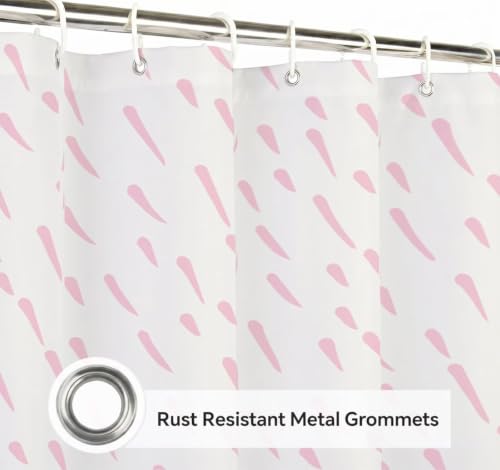 Rideau de douche anti-collant avec ourlet lesté stable 80x200 rose - 5