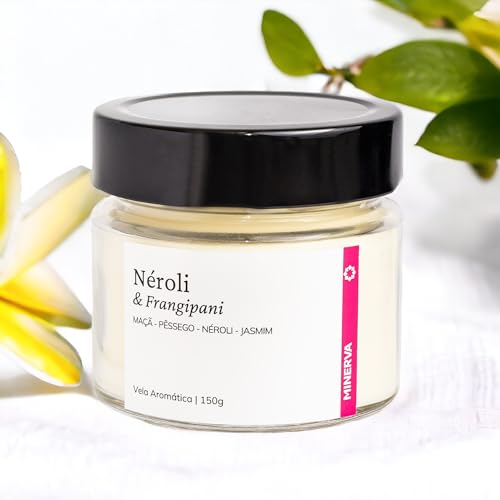 MINERVA - Vela Aromática Perfumada Aroma Neroli Pessego Maça Jasmim - 150g