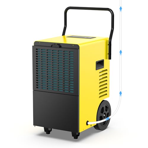 DAHTEC Deshumidificador Eléctrico Profesional (50 L/24h máx.) - Bomba de Agua Incorporada con Drenaje Continuo - Ideal para Viviendas, Bodegas y Espacios de Hasta 150 m²/380 m³