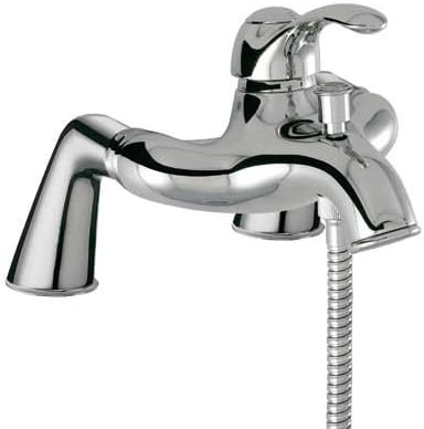 Tres grifería 4219401-Bath Shower Mixer with Adjustable Stand Holder Bracket Hand anticalcare. Flexo Double Interlock