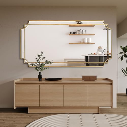 womilous Large Gold Beveled Mirror, 59'x...
