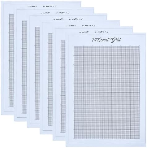 FREEBLOSS 6Pcs Water Soluble Cross Stitch Graph Paper Dissolvable Embroidery Transfer Paper 14CT Cross Stitch Blanks for Clothing Embroidery Repair, 8.3x11.7