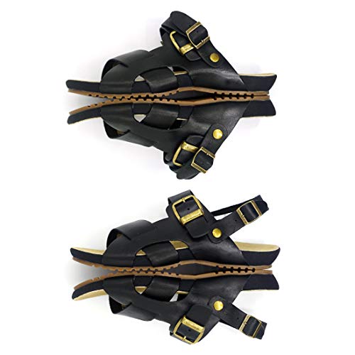 Harssidanzar Mens Leather Sandals Adjustable Ankle Strap sandals GM2054