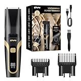ENSSU Aparador de barba para homens - Aparador de barba elétrico sem fio com 20 configurações de comprimento ajustáveis, aparador de bigode à prova d'água com lâmina de cerâmica para precisão no corte dos pelos faciais (Preto)