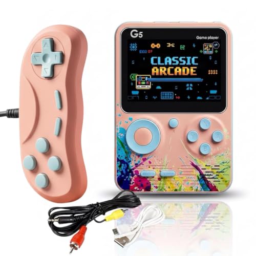 Image of Toys for Boys / Girls 7-14 Years | Video Game for Kids 10 to 15 Years | G5 Rechargeable Pocket Handheld Gaming Console 500 in 1 Retro Games Box, 2 Player TV Output