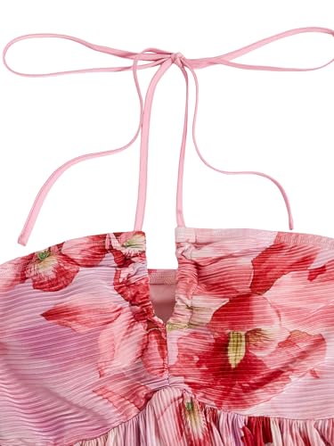 Image of SOLY HUX Women's Tie Dye Cami Dress Halter Backless Sleeveless A Line Short Summer Dresses Sundress