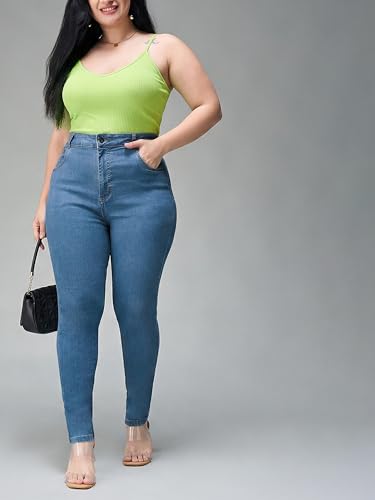 Image of Miss Chase A+ Women's Bootcut High Rise Regular Length Stretchable Denim Jeans