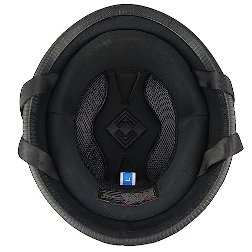 German Half Helmet,Adult Summer Handmade Personality Vintage Casco ,Motorcycle Helmet Scooter Cool Helmet For Men And Women (Black, Medium) #TOP1