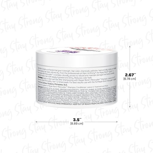 Marc Anthony Repairing Hair Mask, Repair Bond +Rescuplex - Repairs, Strengthens & Maintains Bonds within Hair - Eliminates Frizz, Flyaways & Reduce Breakage - Dry & Damaged Hair Professional Treatment - Image 3