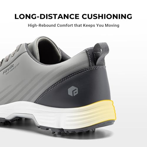 Image of FitVille Waterproof Golf Shoes Mens with Replaceable Spikes | Professional No-Slip Spiked, Arch Support, High-Rebound Cushioning