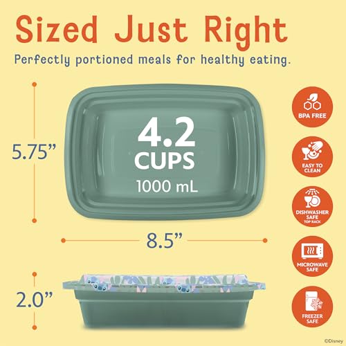 Image of Disney Stitch Meal Prep Containers, 20-Piece 33.8oz, Freezer Safe