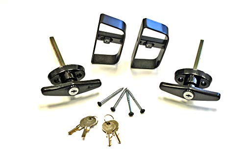 Doors & Door Hardware 4-1/2" Black T Handle Door Lock Set - For